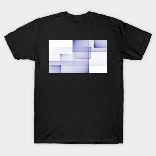 Abstract square and rectangle shapes illustration background Blue and white T-Shirt